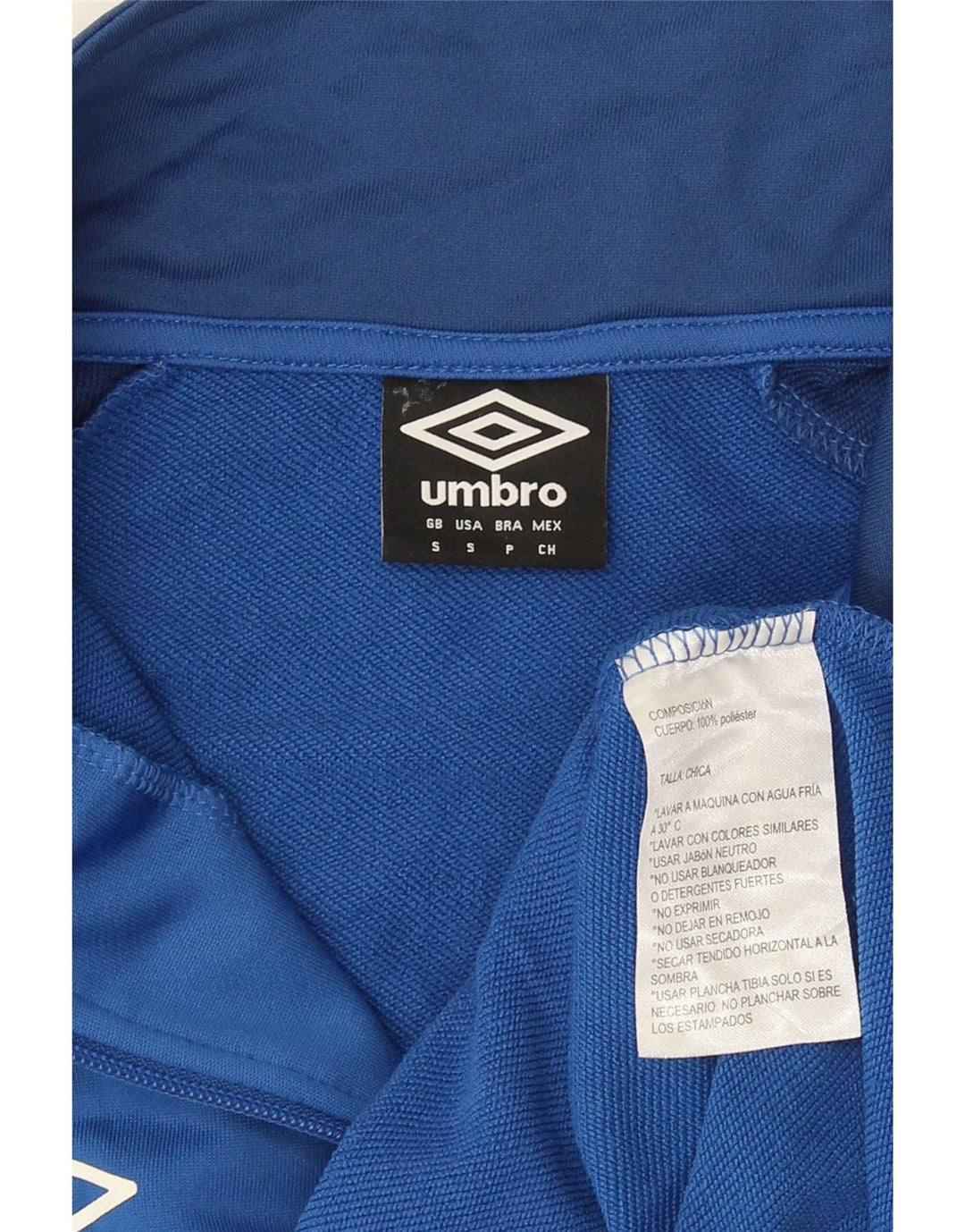 Umbro Mens Tracksuit Top Jacket Small Blue Colourblock Polyester