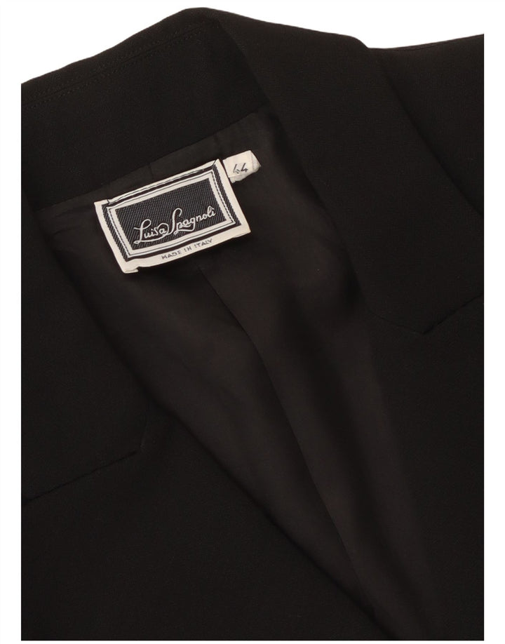 Luisa Spagnoli Womens Double Breasted Blazer Jacket IT 44 Medium Black