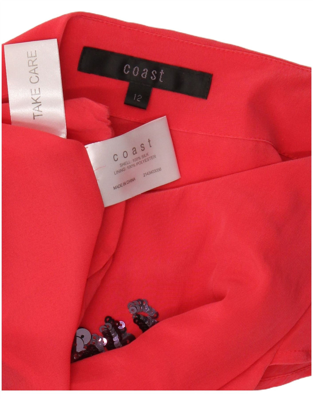 COAST Womens Sheath Dress UK 12 Medium  Pink Floral Silk