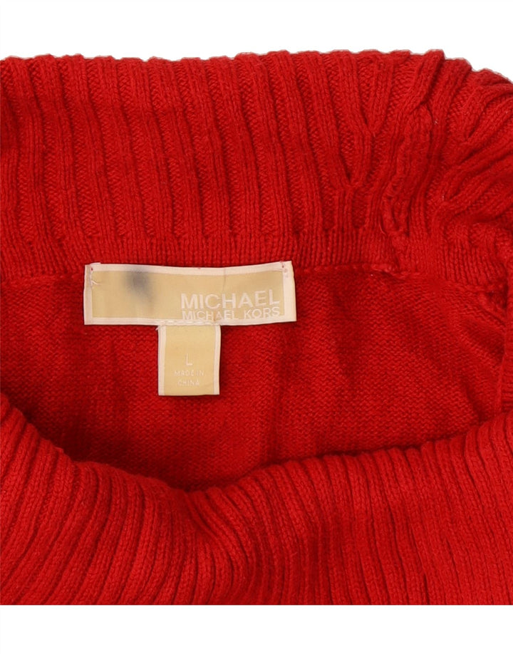 MICHAEL KORS Womens Roll Neck Jumper Sweater UK 16 Large Red Vintage Michael Kors and Second-Hand Michael Kors from Messina Hembry 