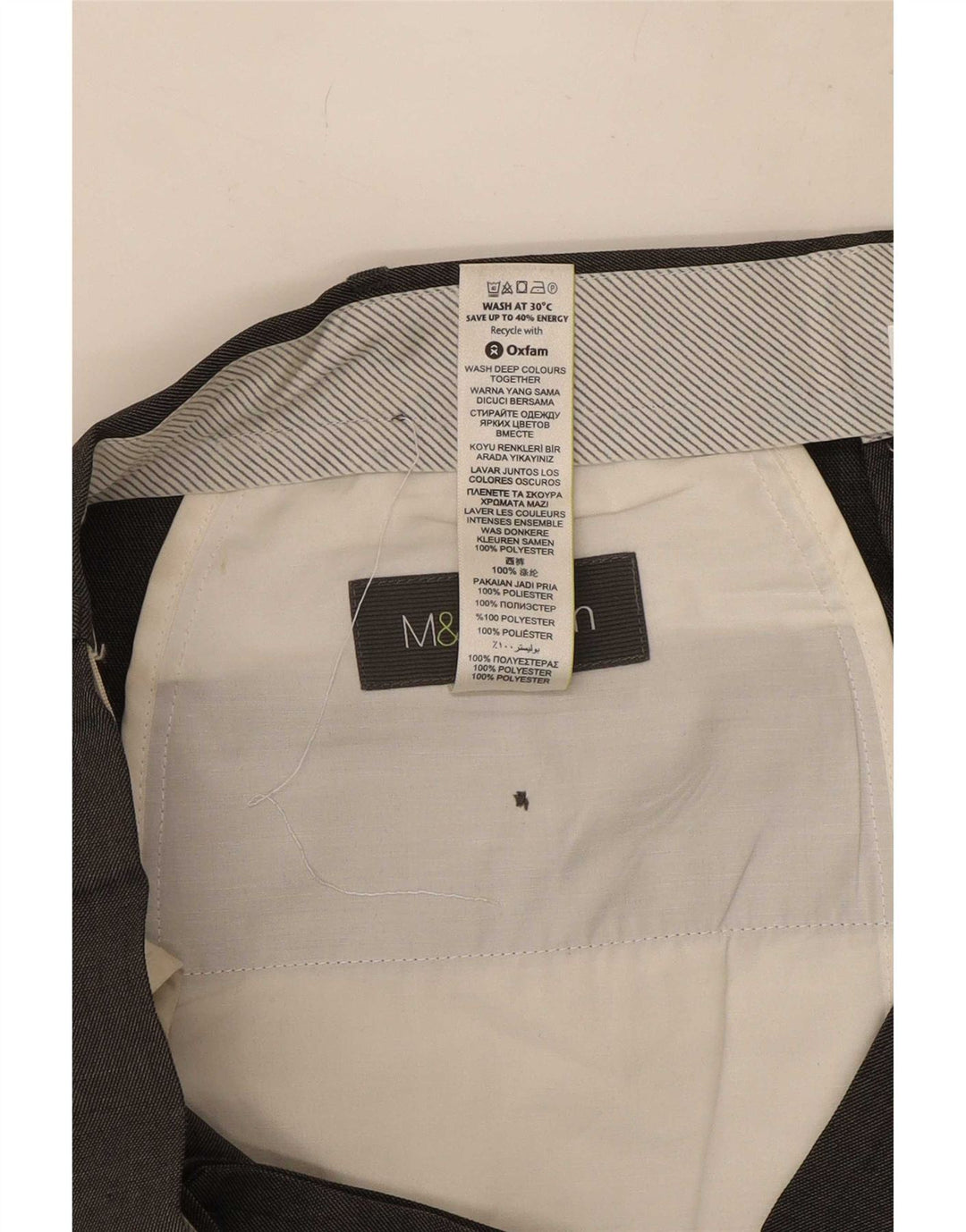 Marks & Spencer Mens Straight Suit Trousers W44 L29 Grey Polyester