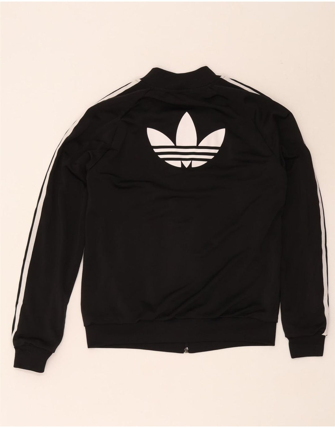 Adidas Womens Graphic Tracksuit Top Jacket UK 12 Medium Black