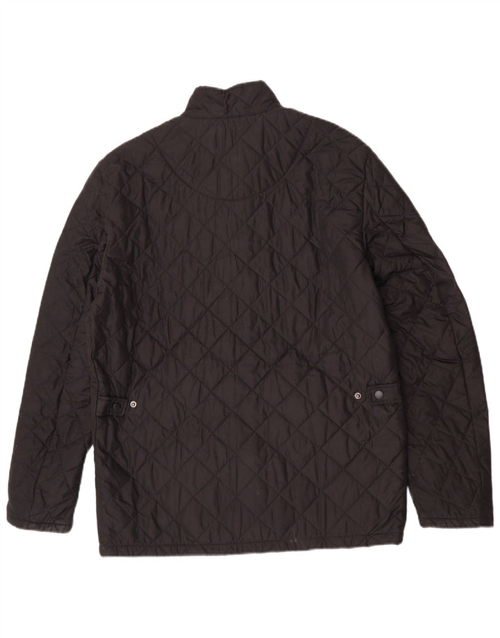 Barbour Mens Quilted Jacket UK 38 Medium Black Polyester