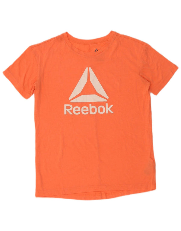 Reebok Womens Speedwick Oversized Graphic T-Shirt Top UK 8/10 Small Orange