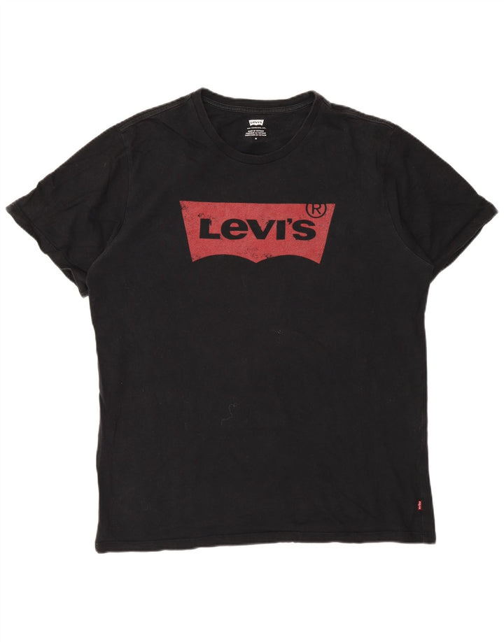 Levi's Mens Graphic T-Shirt Top Medium Black Cotton