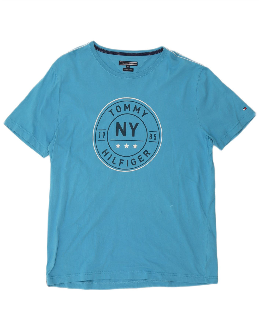 Tommy Hilfiger Mens Graphic T-Shirt Top 2XL Blue Cotton