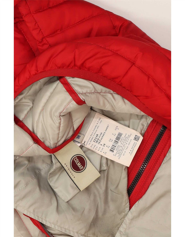 Colmar Womens Hooded Padded Jacket IT 38 2XS Red Polyester