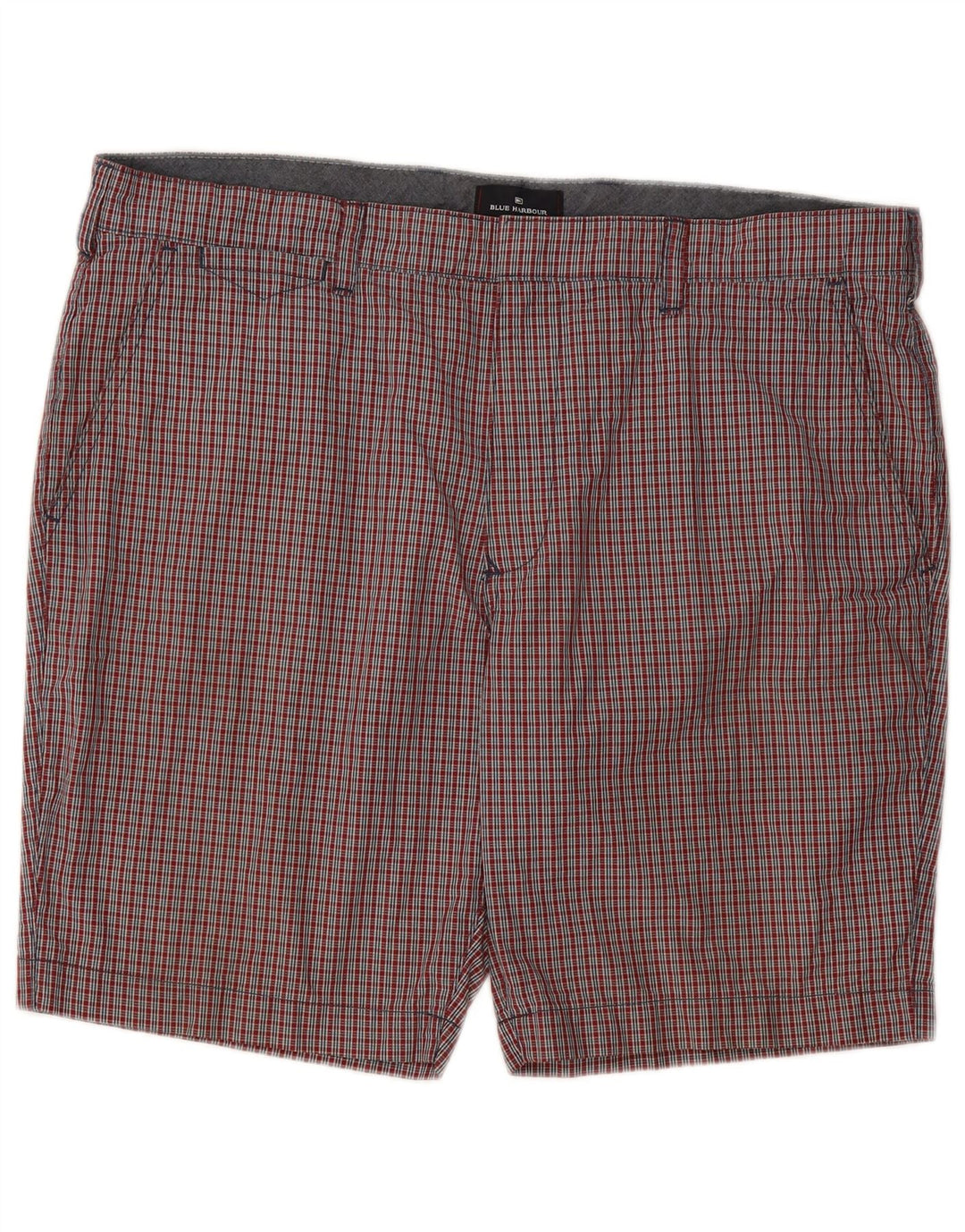 Marks & Spencer Mens Chino Shorts W38 XL Red Gingham Cotton