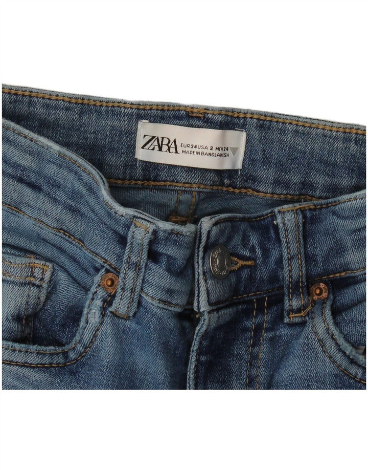 Zara Womens Flared Jeans EU 34 2XS W24 L31 Blue
