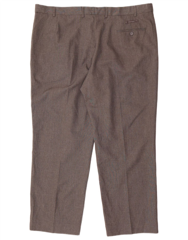 Marks & Spencer Mens Regular Fit Suit Trousers W42 L29 Grey Polyester