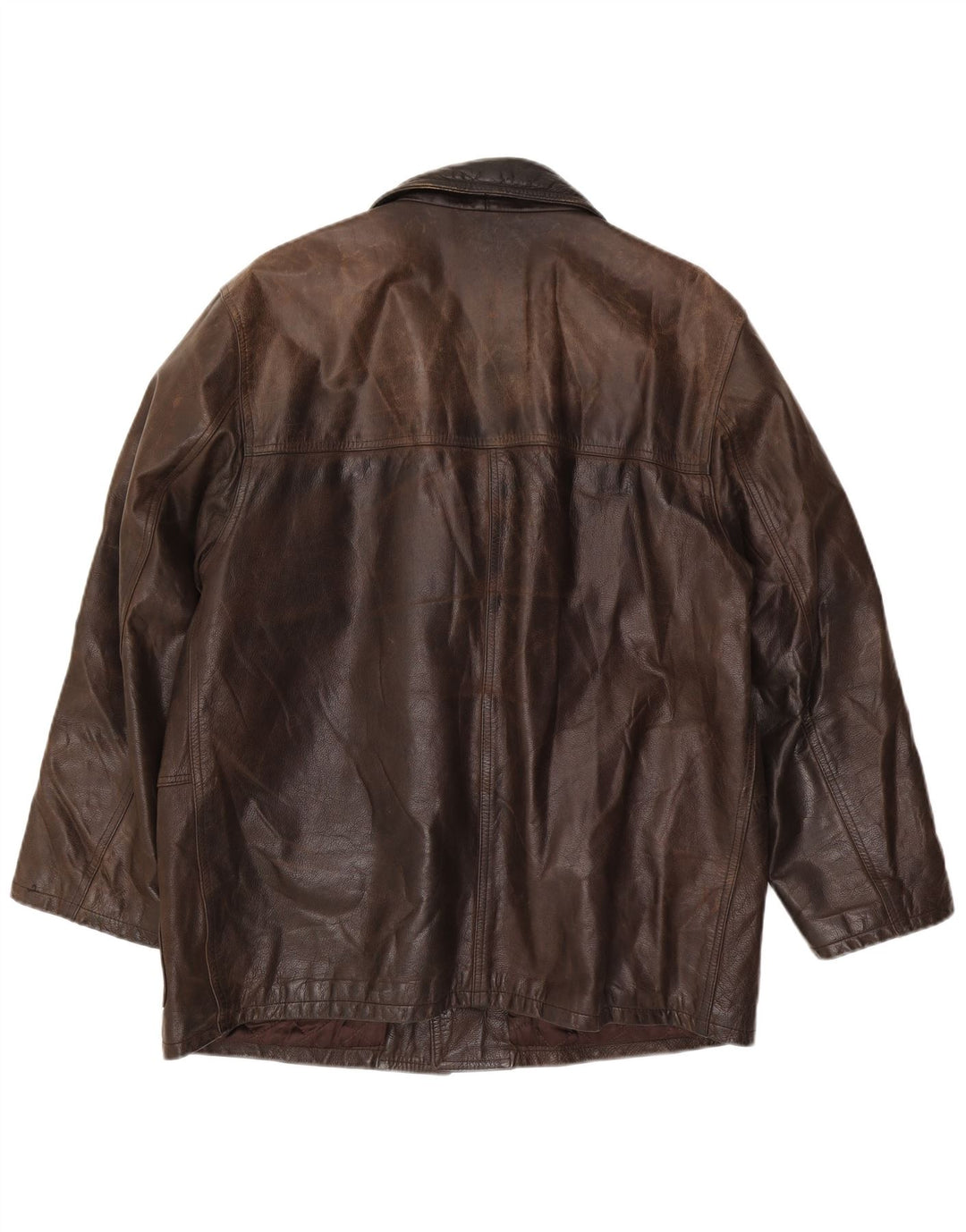 RELISH Mens Leather Jacket UK 40 Large Brown Leather