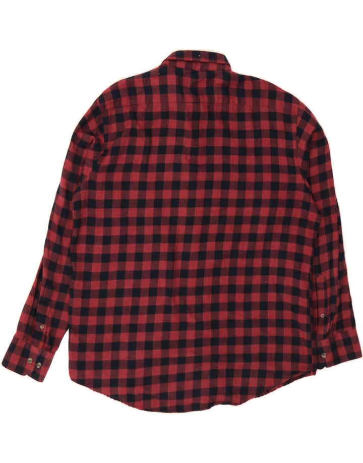 IZOD Mens Flannel Shirt Large Red Gingham Cotton Vintage Izod and Second-Hand Izod from Messina Hembry 