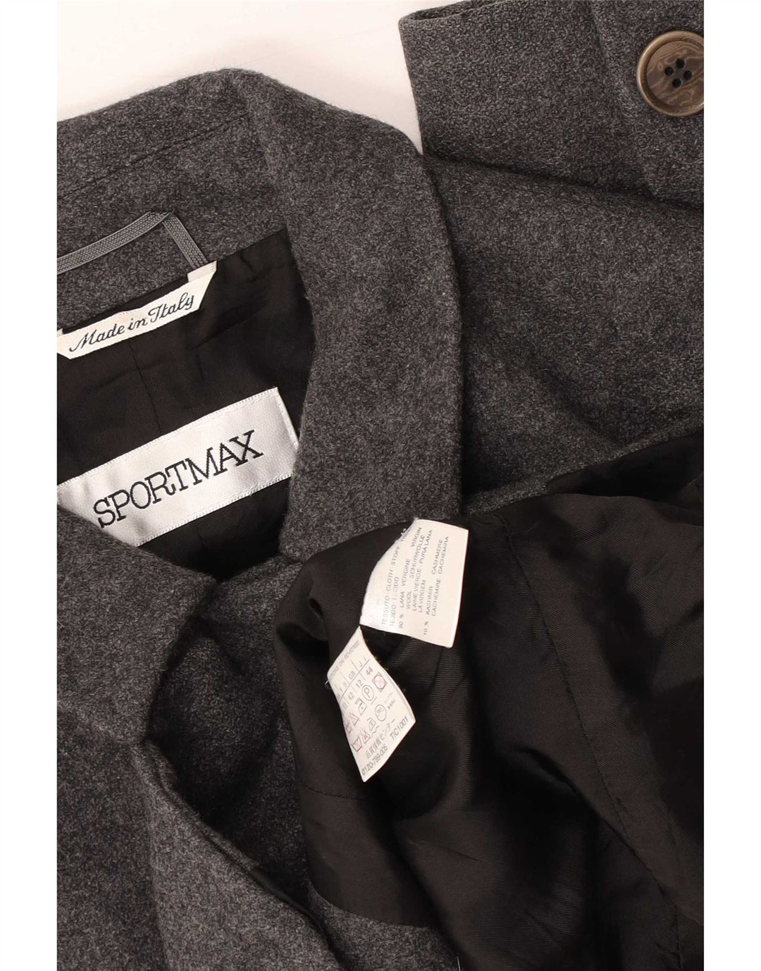 Sportmax Womens Blazer Jacket UK 12 Medium Grey Wool Classic