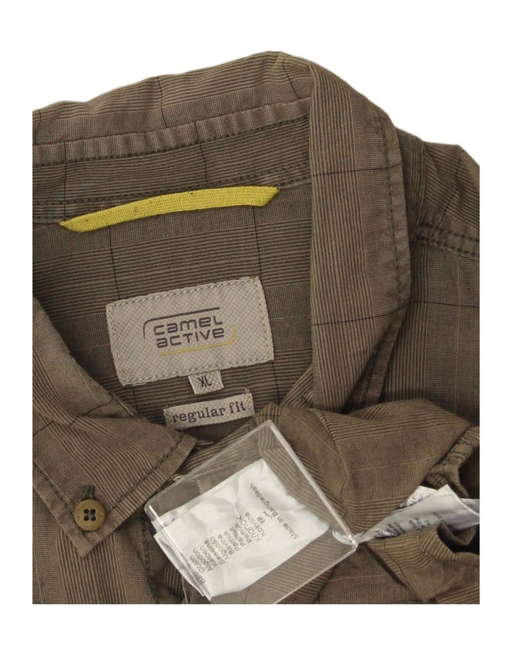 CAMEL ACTIVE Mens Regular Fit Shirt XL Khaki Check Cotton