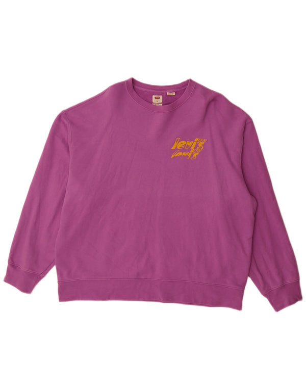 Levi's Womens Relaxed Fit Sweatshirt Jumper UK 18 XL Purple Cotton