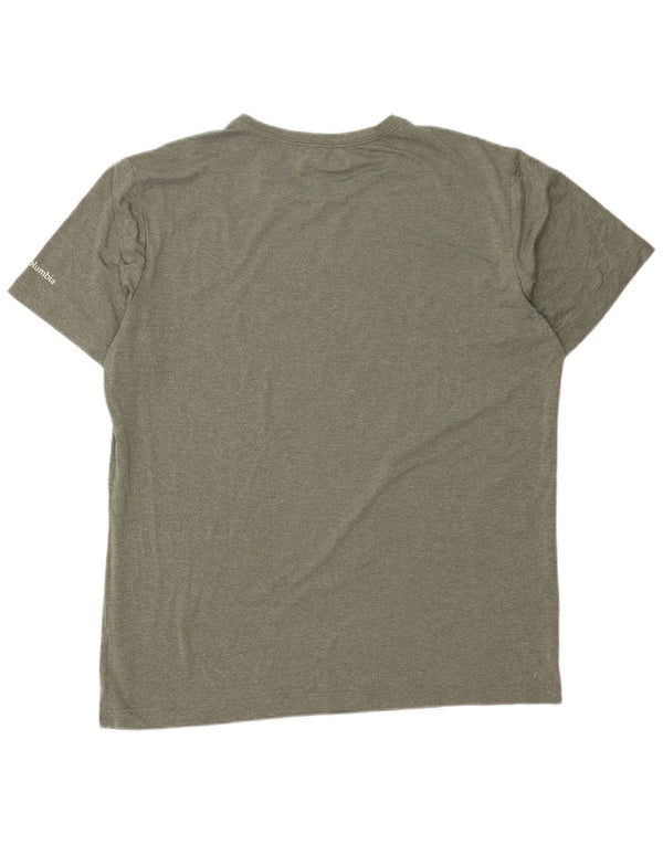 COLUMBIA Mens Graphic T-Shirt Top XL Khaki Polyester