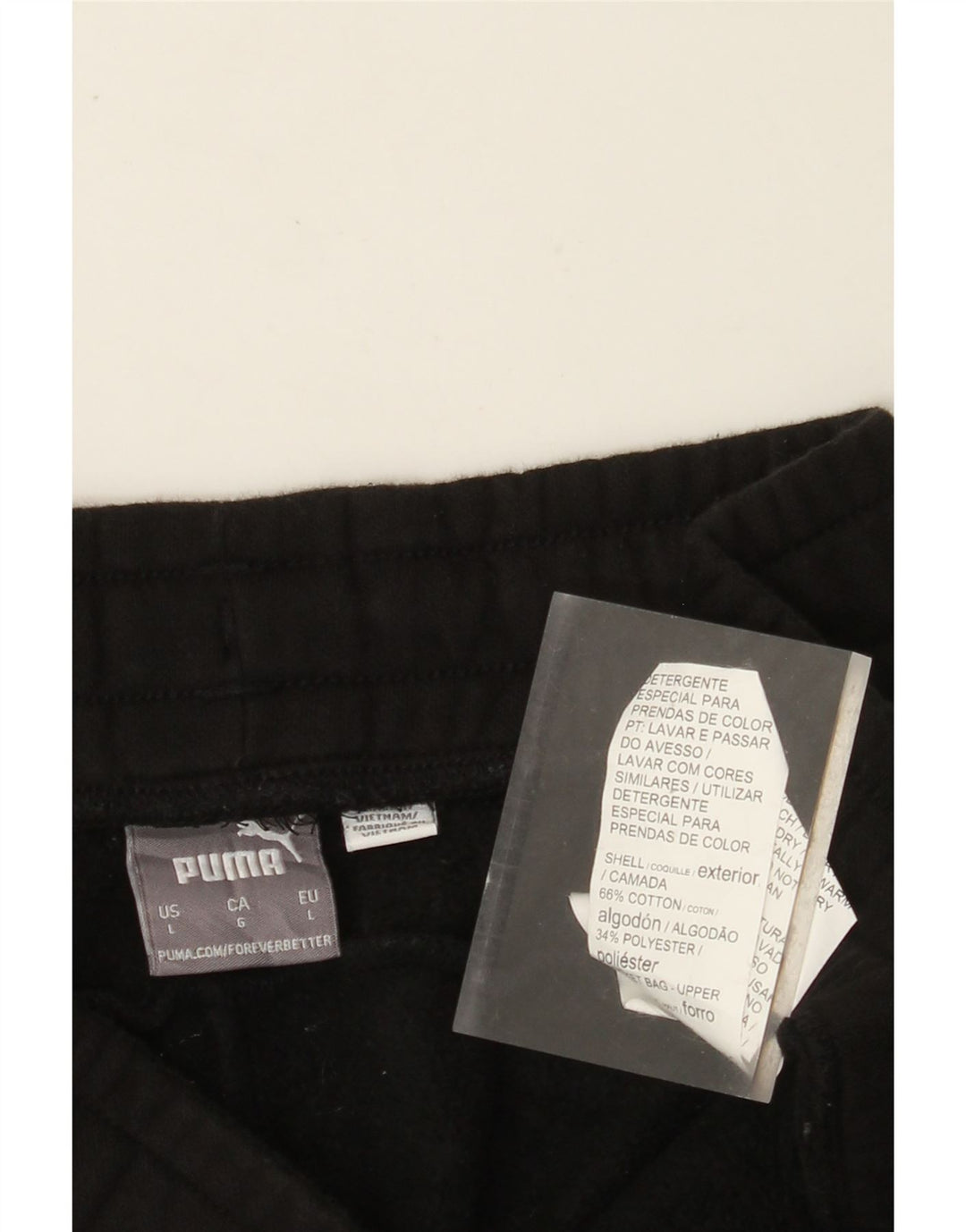 PUMA Mens Tracksuit Trousers Large Black Cotton