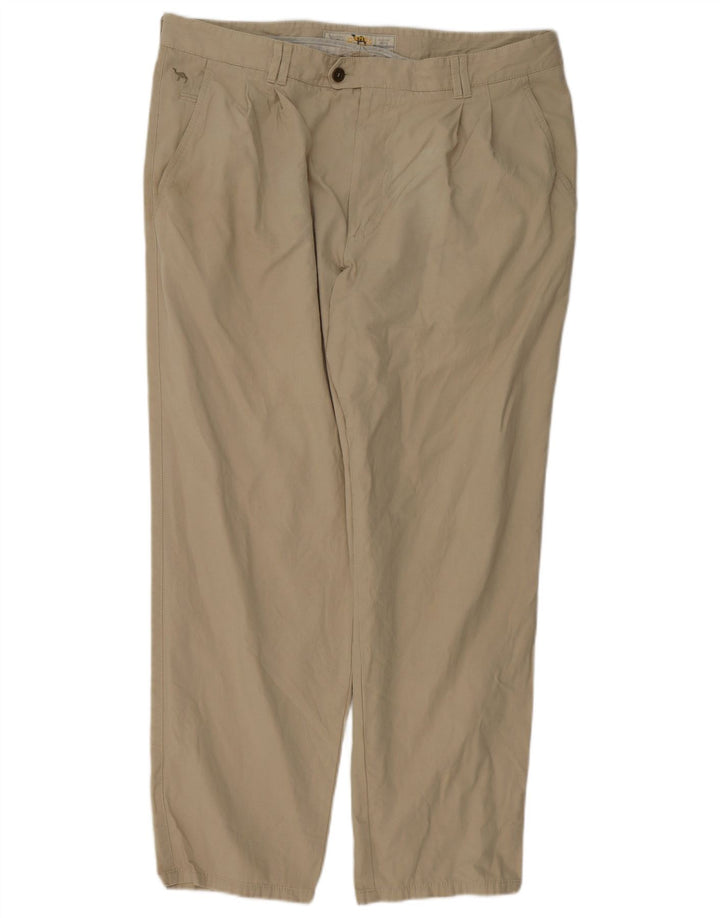 CAMEL ACTIVE Mens Pegged Suit Trousers W40 L30 Beige Cotton