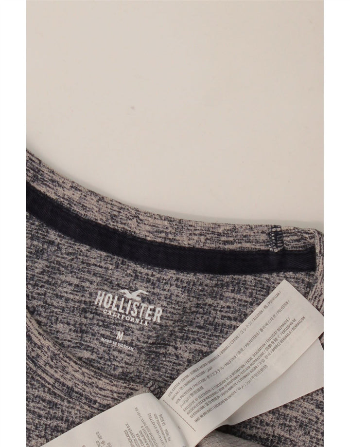 HOLLISTER Mens Top Long Sleeve Medium Navy Blue Flecked Cotton