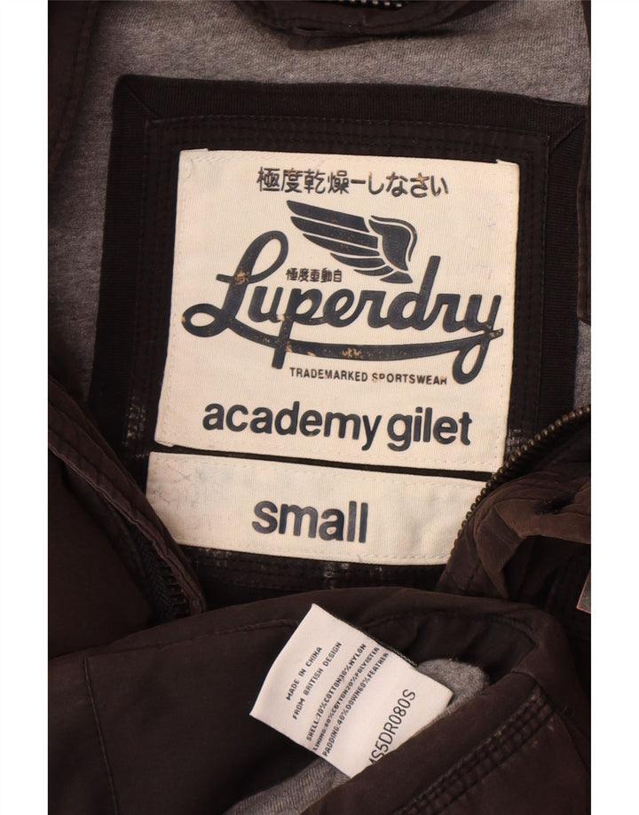 Superdry Womens Padded Gilet UK 36 Small Brown Cotton