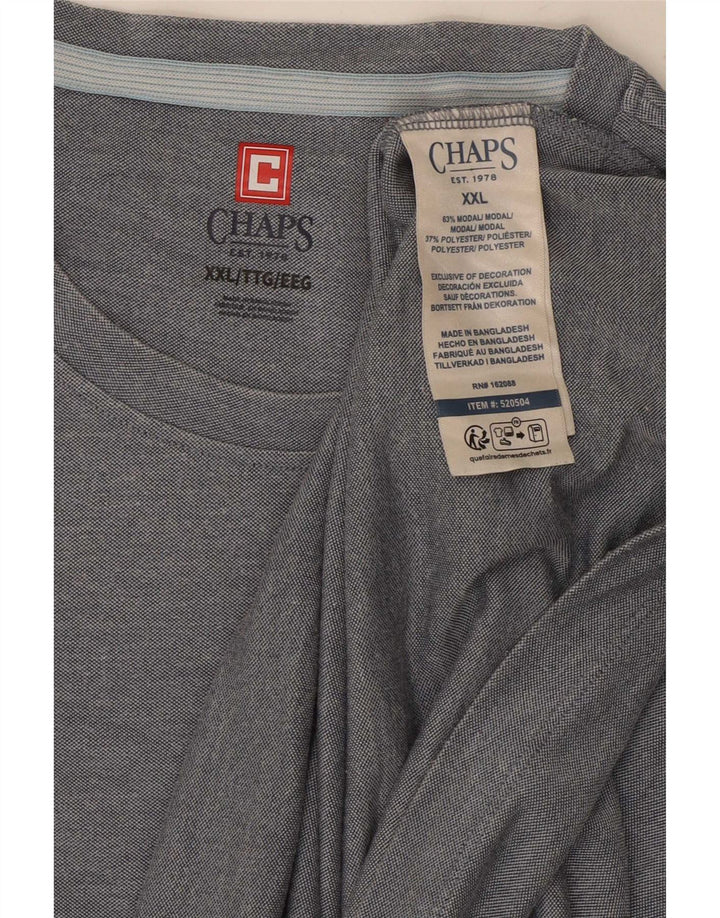Chaps Mens T-Shirt Top 2XL Grey Modal
