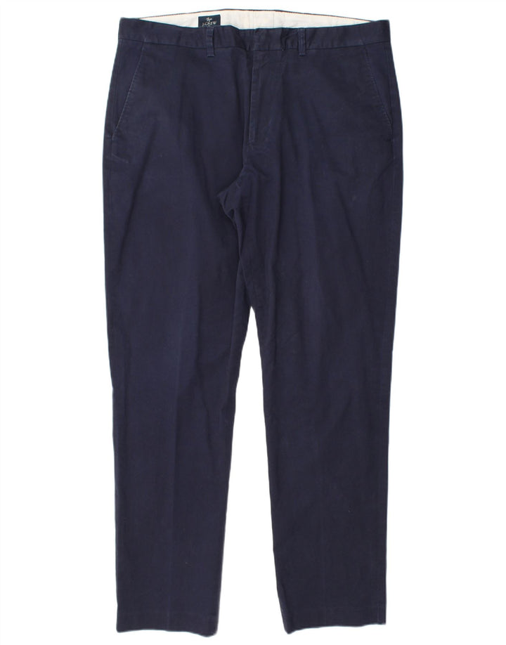 J. CREW Mens Flex Slim Chino Trousers W35 L30 Navy Blue Cotton