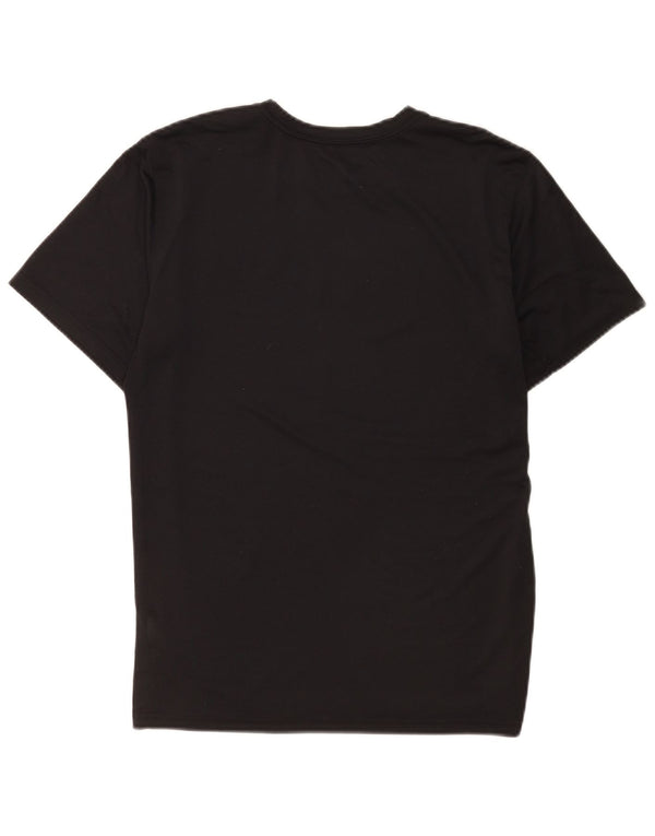Nike Womens Dri Fit Regular Graphic T-Shirt Top UK 16 Large Black Polyester