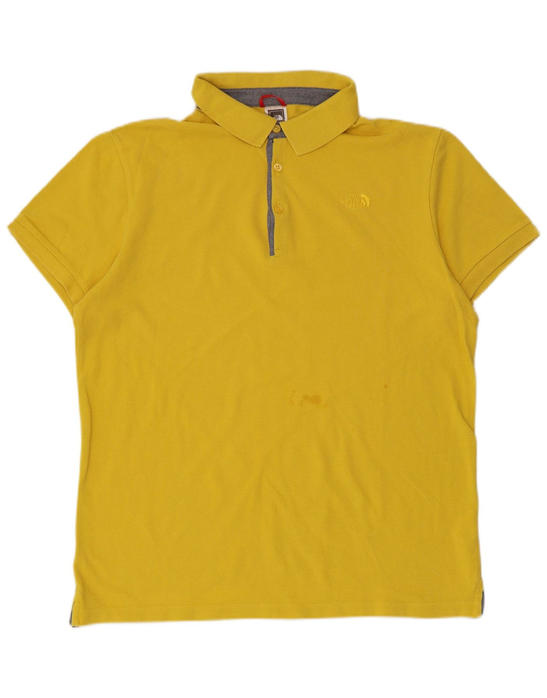 THE NORTH FACE Mens Polo Shirt Large Yellow Cotton