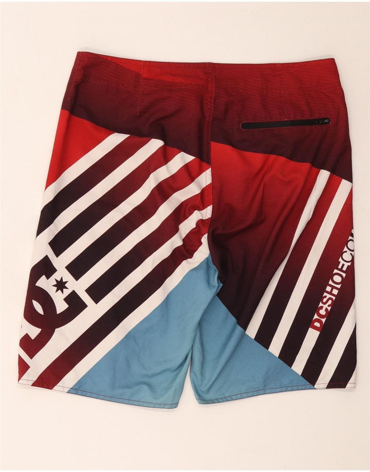 DC Mens Graphic Swimming Shorts Medium  Red Colourblock
