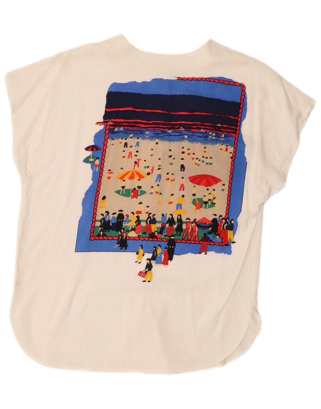 New Fast Womens Oversized Graphic Shirt Blouse EU 36 Small White