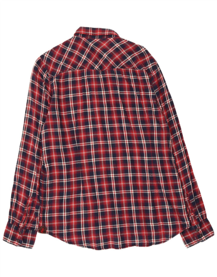 MARLBORO CLASSICS Mens Custom Fit Flannel Shirt XL Red Check