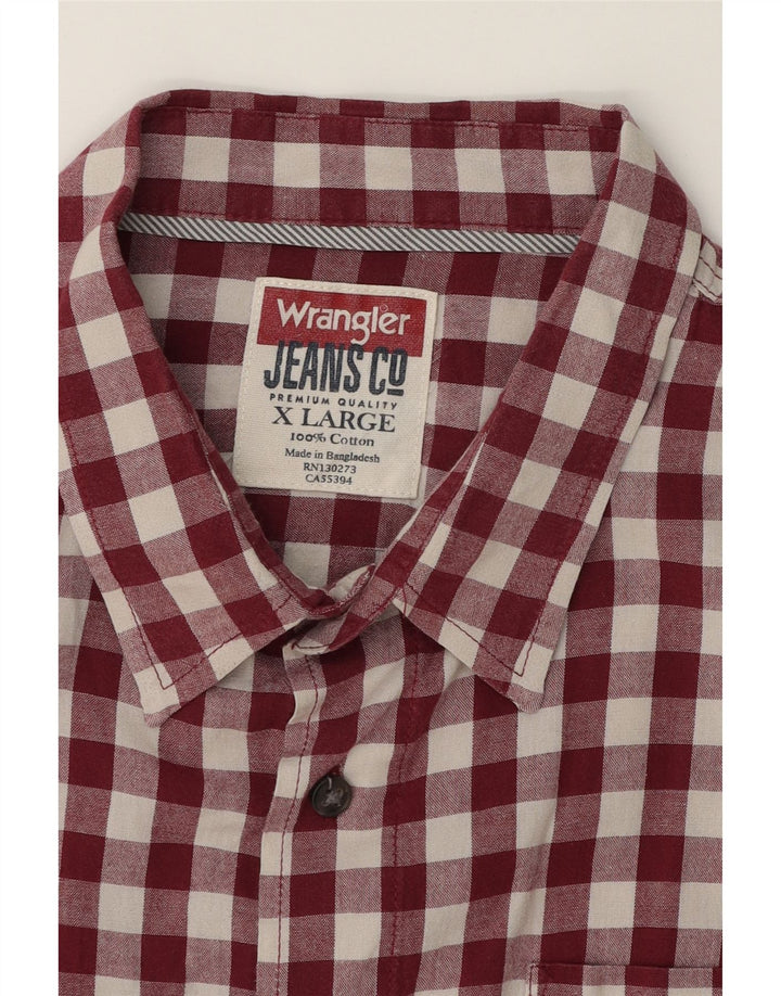 WRANGLER Mens Shirt XL Maroon Check Cotton Vintage Wrangler and Second-Hand Wrangler from Messina Hembry 