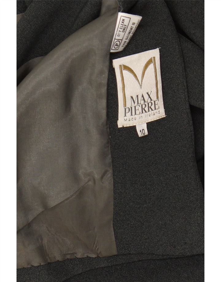 MAX PIERRE Womens 4 Button Blazer Jacket UK 10 Small Grey Vintage Max Pierre and Second-Hand Max Pierre from Messina Hembry 