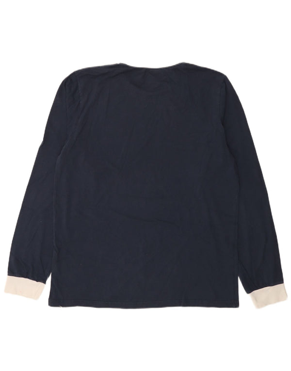 Ellesse Mens Top Long Sleeve Large Navy Blue Cotton