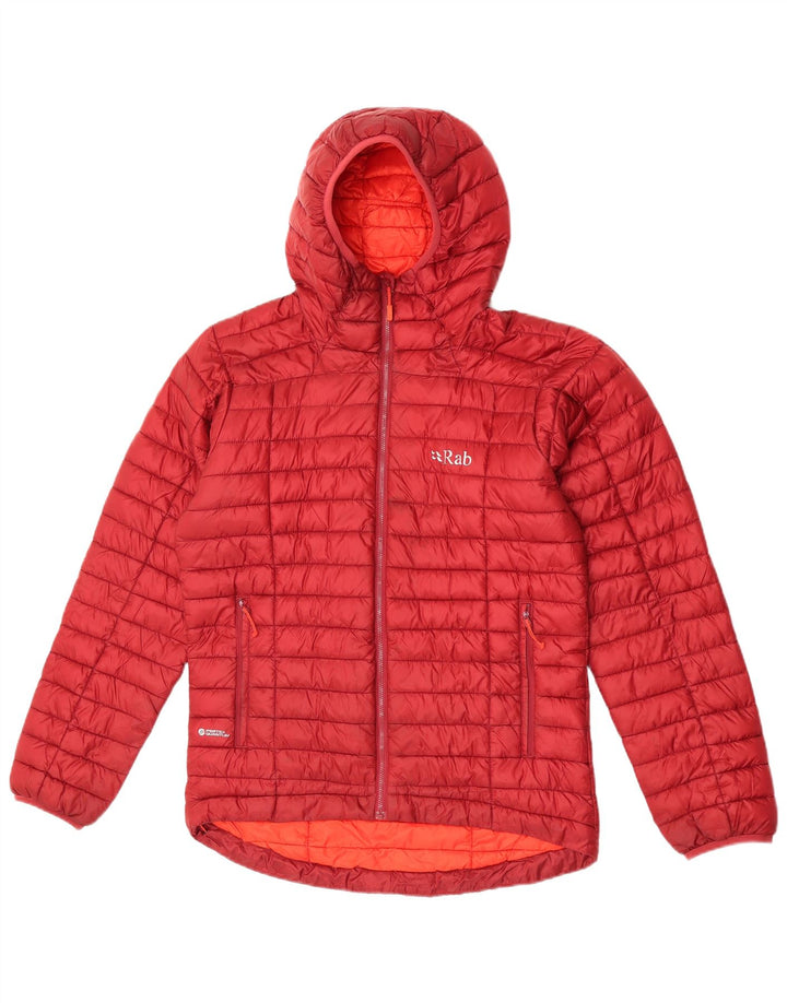 Rab Mens Hooded Padded Jacket UK 38 Medium Red Polyamide