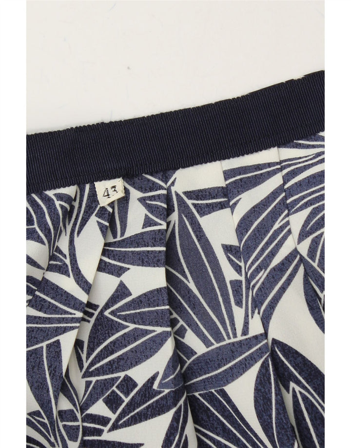 VINTAGE Womens Abstract Pattern Pleated Skirt EU 43 Large W32  Navy Blue Vintage Vintage and Second-Hand Vintage from Messina Hembry 