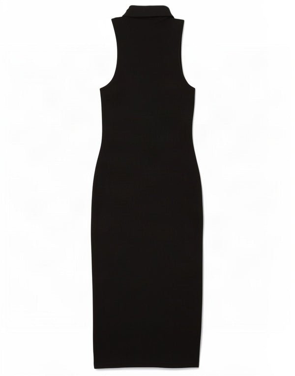 Zara Womens Sleeveless Jumper Dress UK 12 Medium Black Cotton