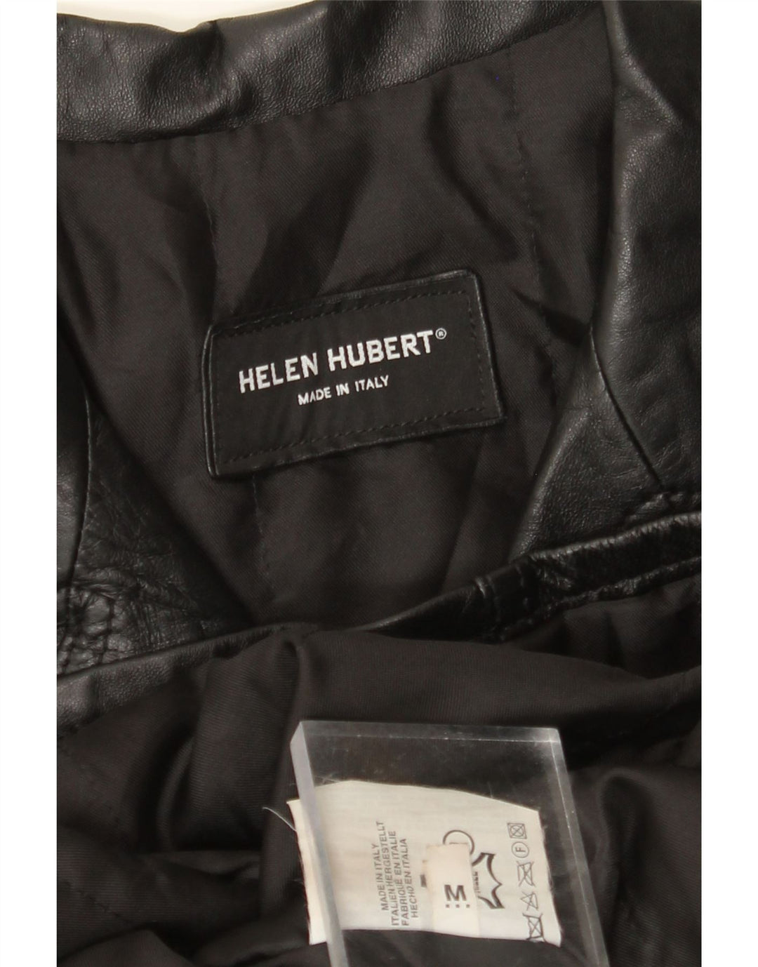 HELEN HUBERT Mens Leather Jacket UK 38 Medium Black Leather