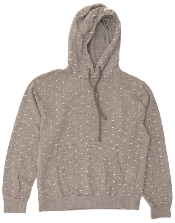 Nike Mens Graphic Hoodie Jumper Small Grey Cotton