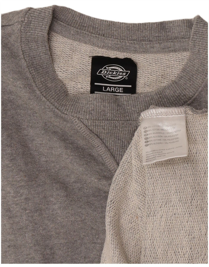 Dickies Mens Sweatshirt Jumper Large Grey Cotton