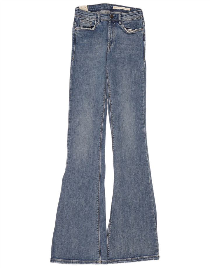 Zara Womens Flared Jeans EU 34 2XS W24 L37 Blue Cotton