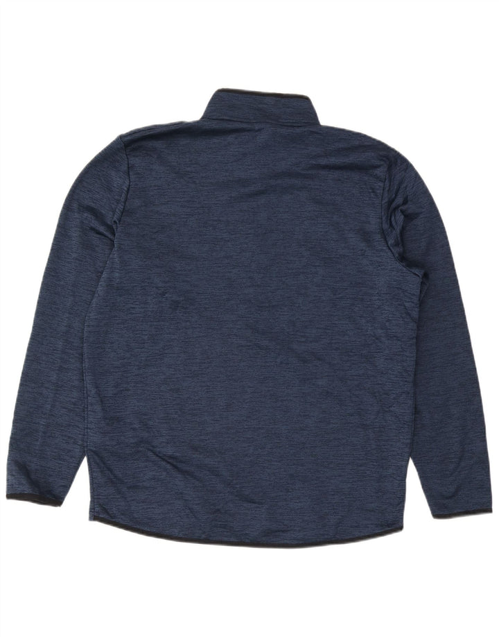 Under Armour Mens Zip Neck Pullover Tracksuit Top Large Navy Blue Flecked