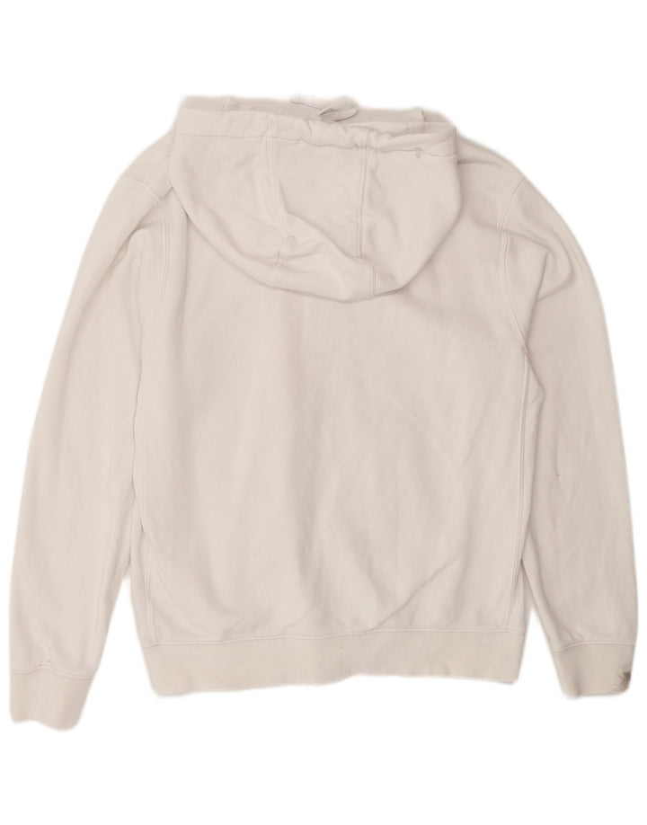 NIKE Mens Hoodie Jumper Small White Cotton
