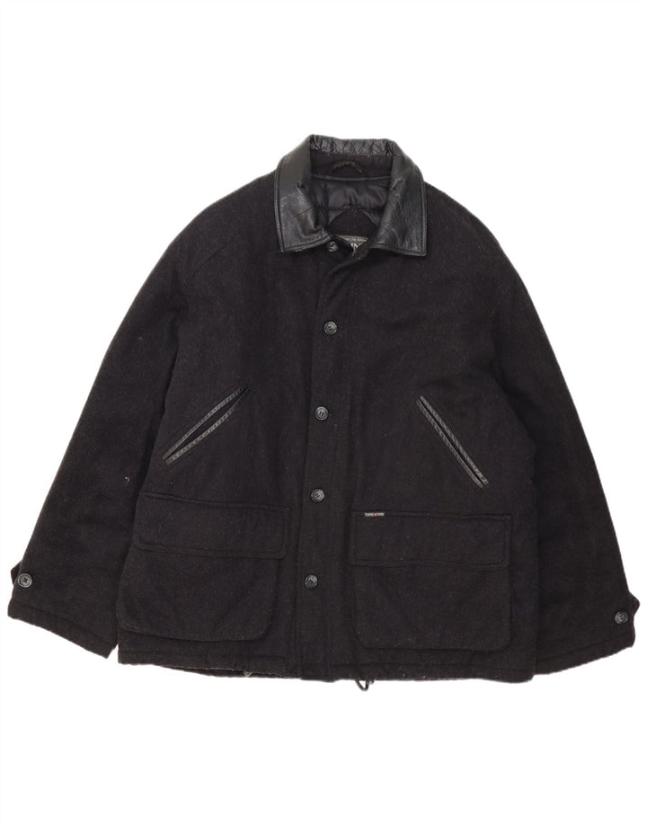 Think Pink Mens Windbreaker Jacket IT 54 2XL Black Wool