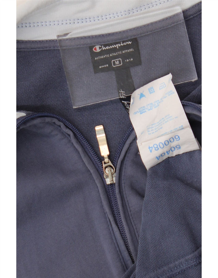 Champion Womens Tracksuit Top Jacket UK 14 Medium Navy Blue Colourblock