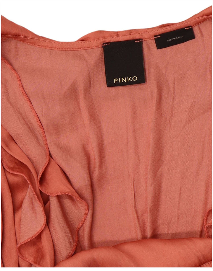 PINKO Womens Long Sleeve Tiered Dress UK 16 Large Pink