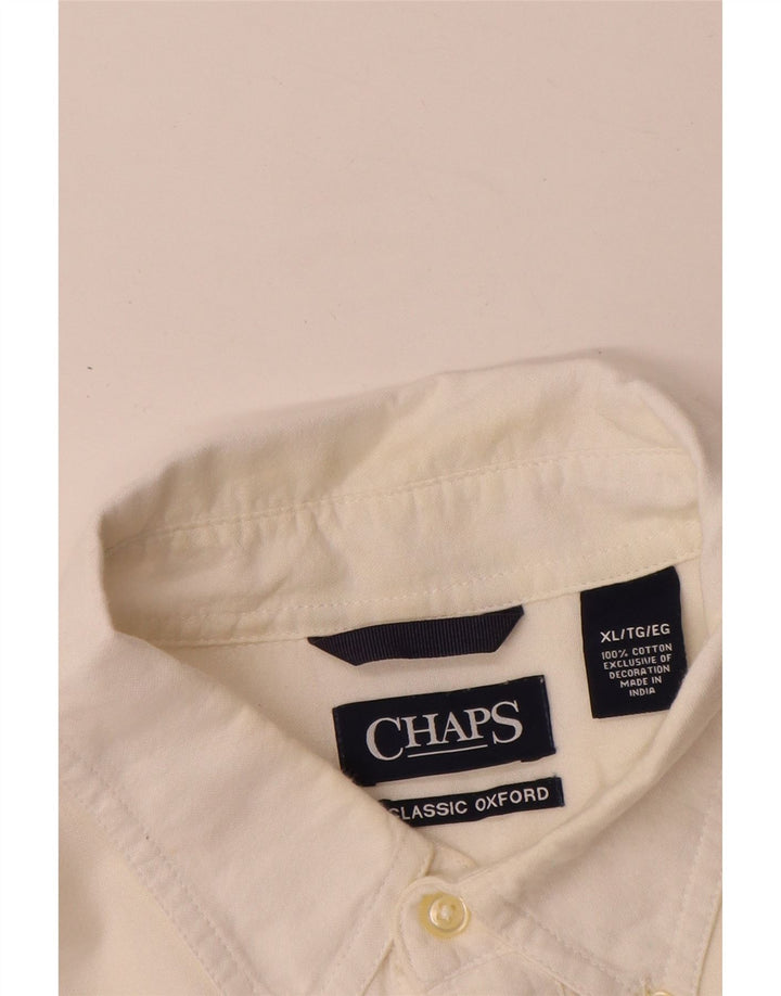 Chaps Mens Classic Oxford Shirt XL White Cotton