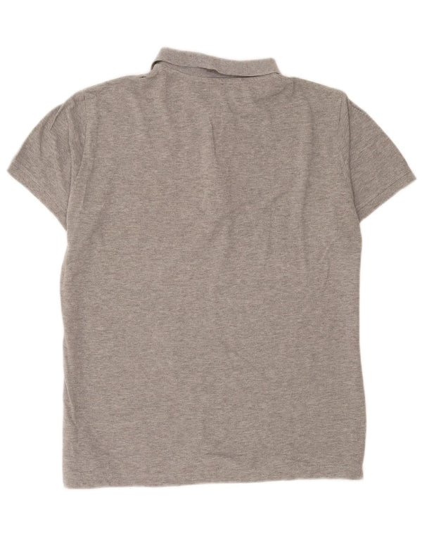 Diesel Mens Graphic Polo Shirt Medium Grey Flecked Cotton
