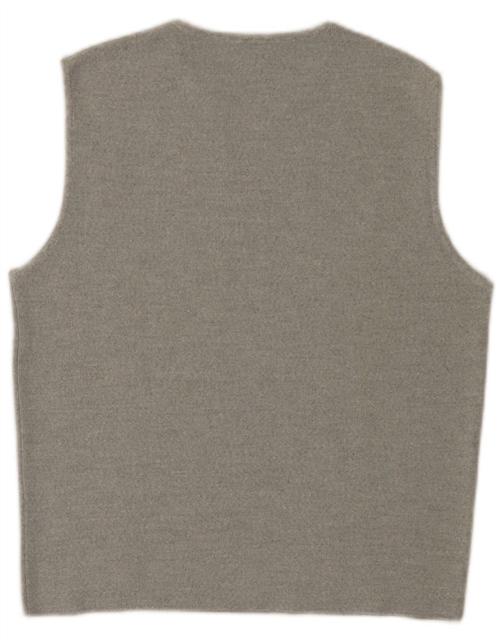 CALVIN KLEIN JEANS Womens Vest Tank Top UK 14 Large Grey Wool