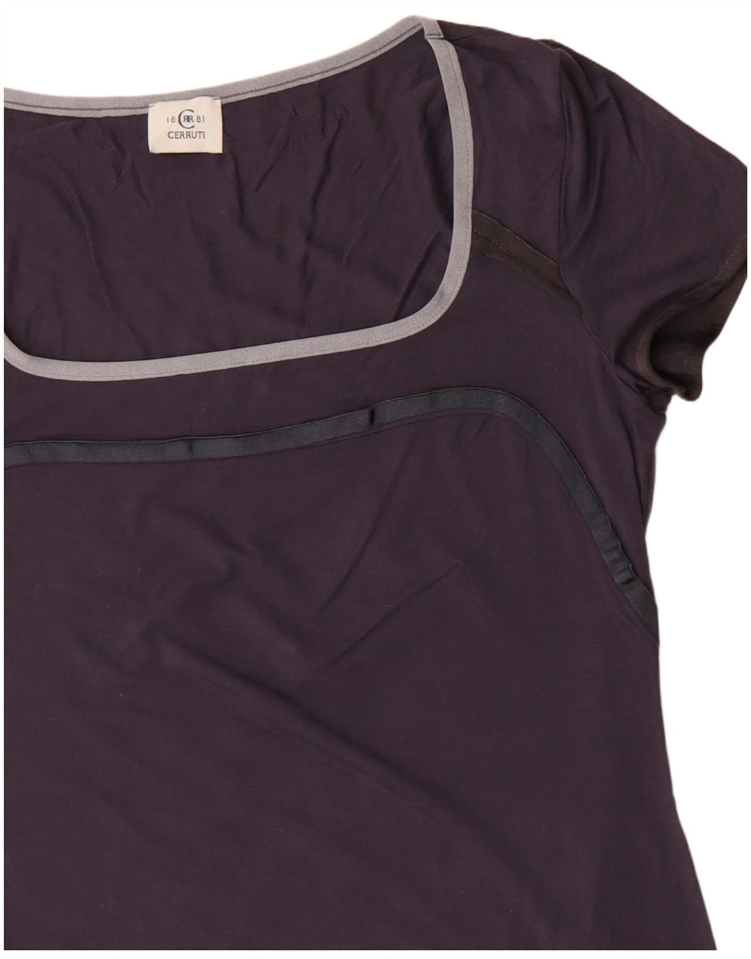 CERRUTI 1881 Womens T-Shirt Top UK 12 Medium Navy Blue Viscose